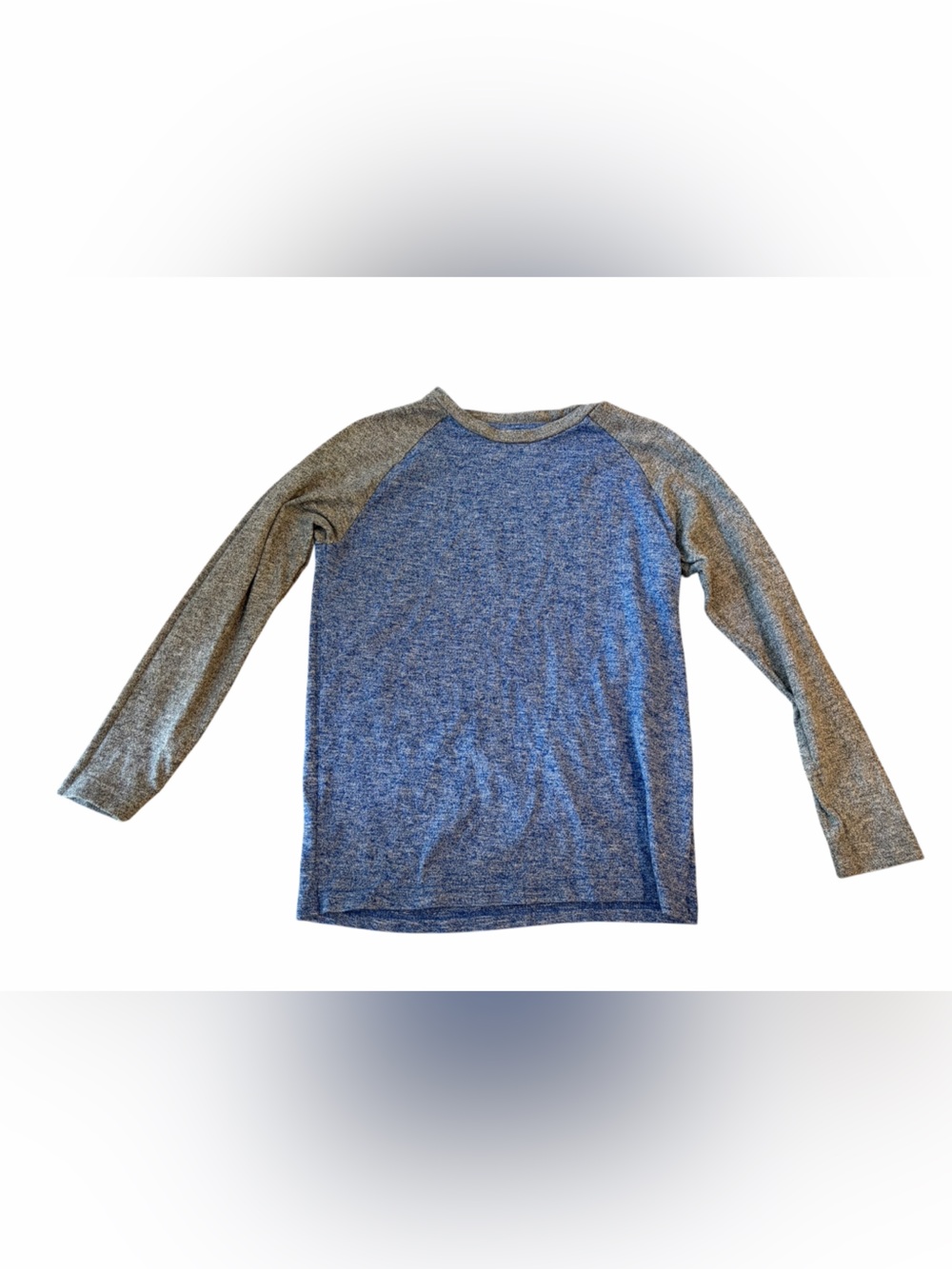 Falls Creek Boys Long Sleeve Raglan Tee in Blue and Gray
